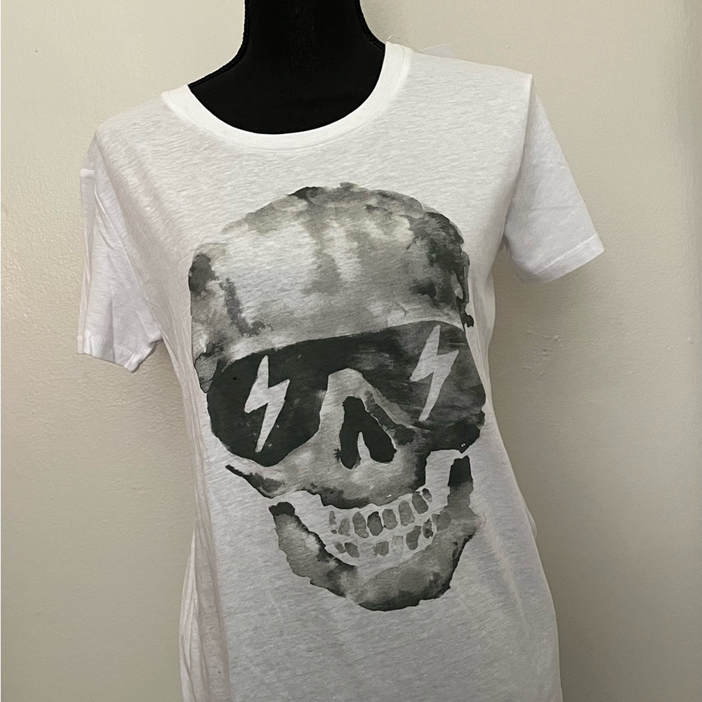 SO White Graphic Tee with Gray Print